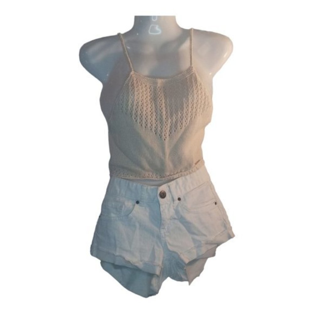 Kendall & Kylie Lace Crochet‎ Halter Crop Top s